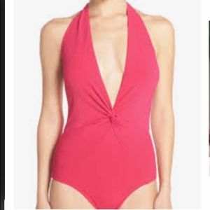 Robin Piccone Ava Plunge Halter Bathing Suit 6